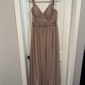 Azazie CHANEL taupe bridesmaid dress A14